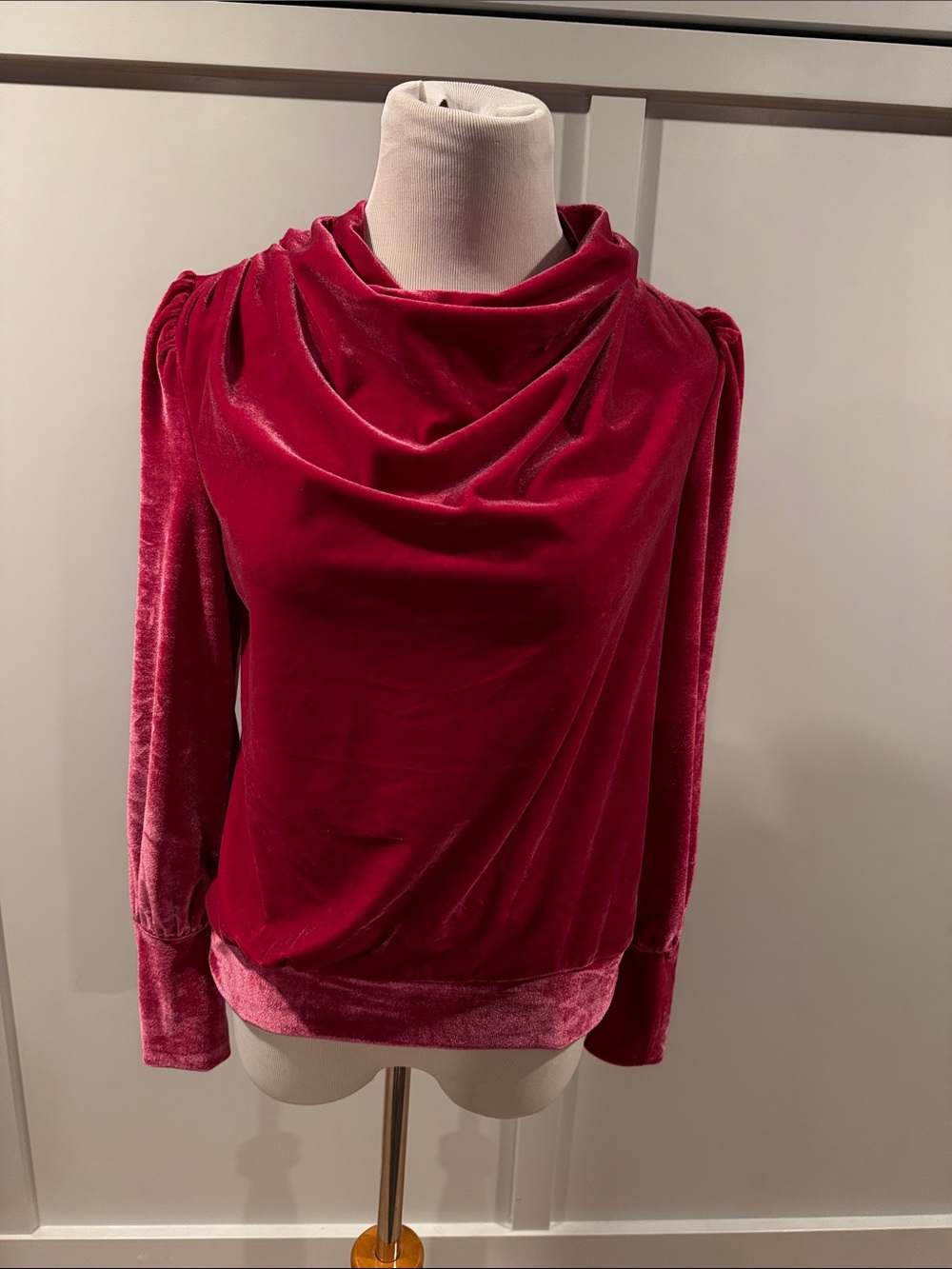 Velvet deep pink shirt from Anthropology